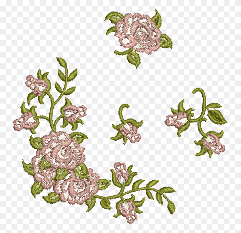 750x750 Clip Design Embroidery Royalty Free Library Rose Embroidery Pattern, Floral Design, Graphics HD PNG Download