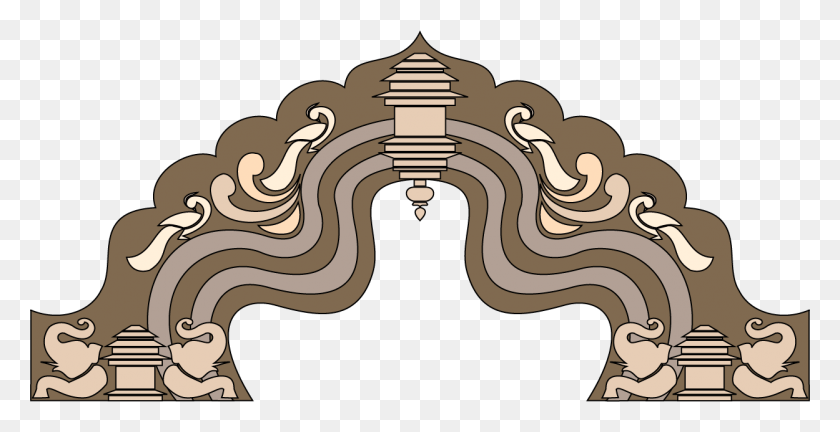 1249x597 Clip Free India Vector Arch Temple Arch Design, Wood, Pattern, Water HD PNG Download