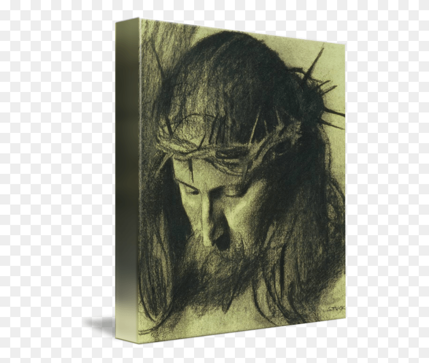 526x650 Clip Freeuse Head Of Christ C Charcoal And Franz Von Stuck Head Of Christ, Person HD PNG Download