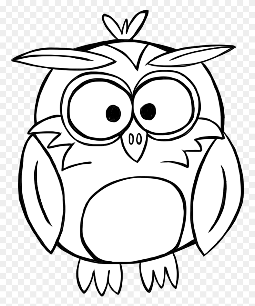 768x948 Clip Freeuse Huge Freebie For Owl Image Clipart Black In White, Doodle HD PNG Download