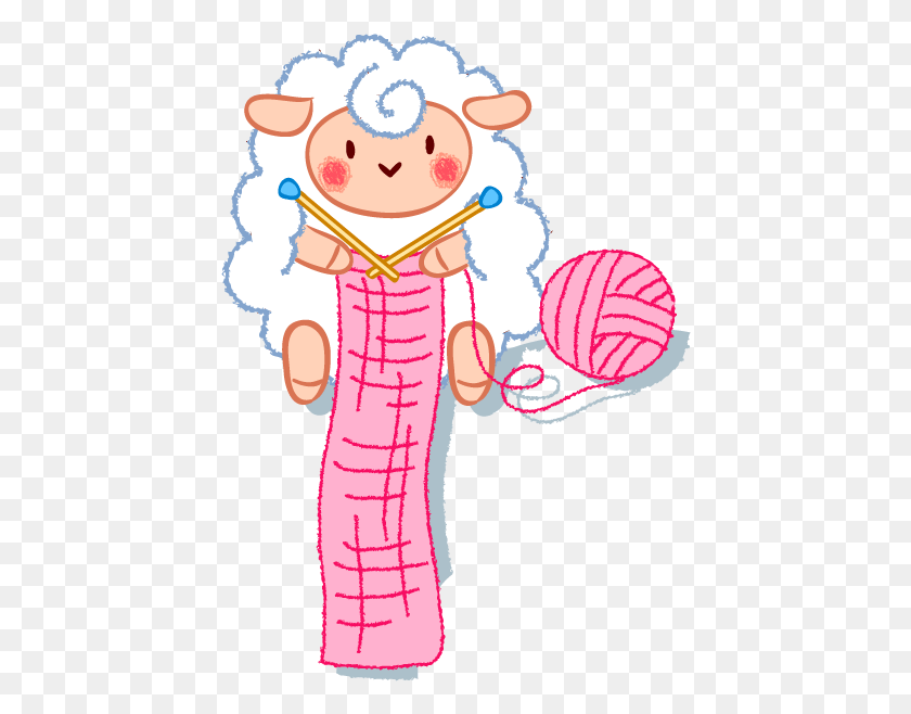 434x598 Clip Freeuse Sheep Textile Scarf Clip Art Little Transprent Knitting Scarf Clipart, Person, Human HD PNG Download
