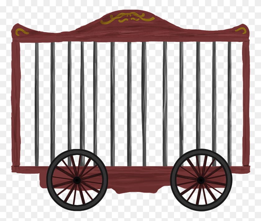 773x649 Clip Freeuse Stock Cage Drawing Circus Circus Cage Wagon, Wheel, Machine, Crib HD PNG Download