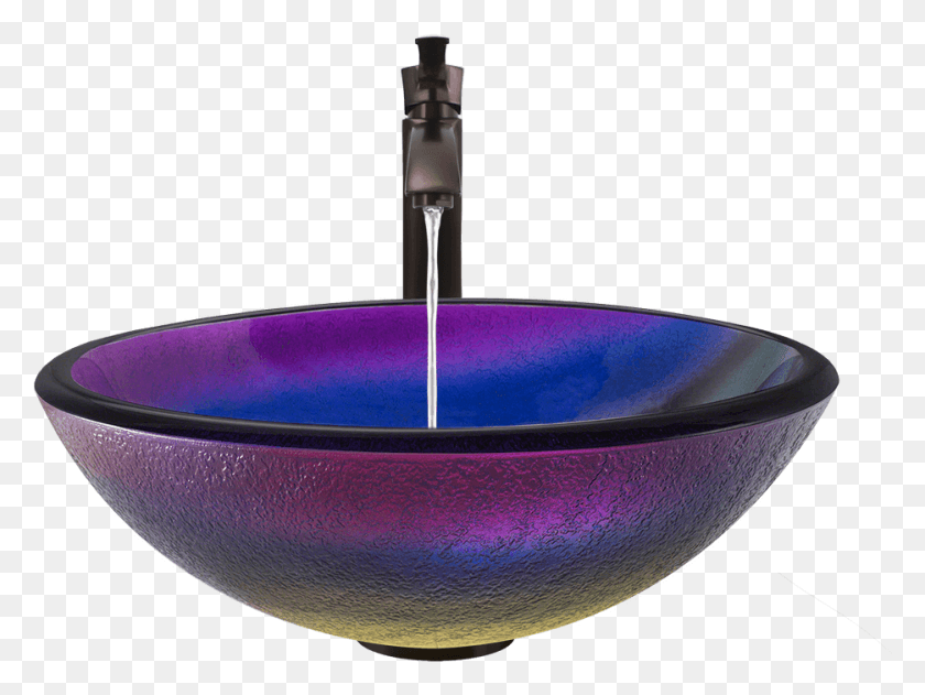 935x685 Clip Library Frosted Rainbow Vessel Bathroom Sink Purple Bathroom Bowl Sink, Sink Faucet, Bathtub, Tub HD PNG Download