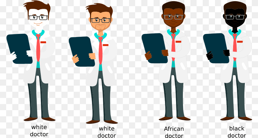 801x451 Clip Library White Caucasian African Doctors Black Doctor Birthday Card, Accessories, Shirt, Tie, Formal Wear PNG