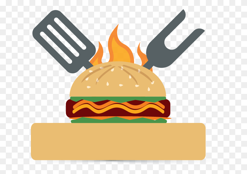 757x533 Clip Make Fast Food Retro Burger Free Creator Burger Logo Design Free, Food, Fork, Cutlery HD PNG Download