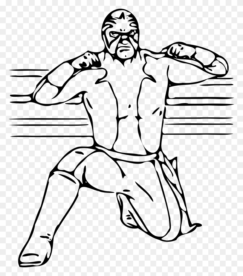 2096x2400 Clip Masked Big Image Wrestler In Ring Drawing, Gray, World Of Warcraft HD PNG Download