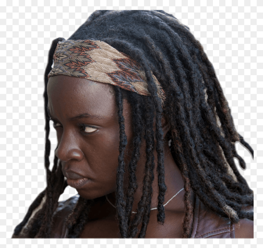 883x829 Clip Royalty Free Clip Hair Dreadlock Walking Dead Season 3 Michonne, Head, Face, Person HD PNG Download