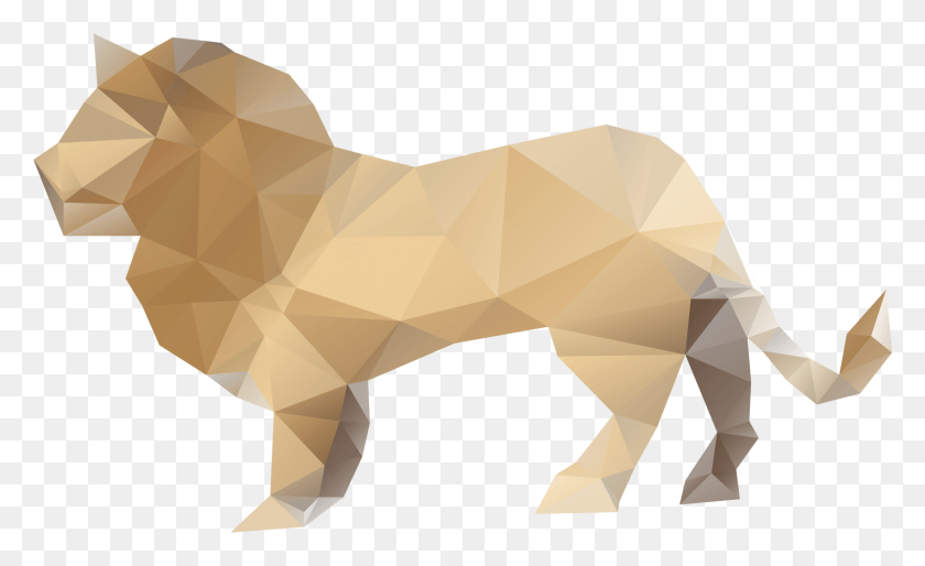 1475x860 Clip Royalty Free Paper Polygonal Transprent Lion Polygonal, Origami, Cardboard HD PNG Download