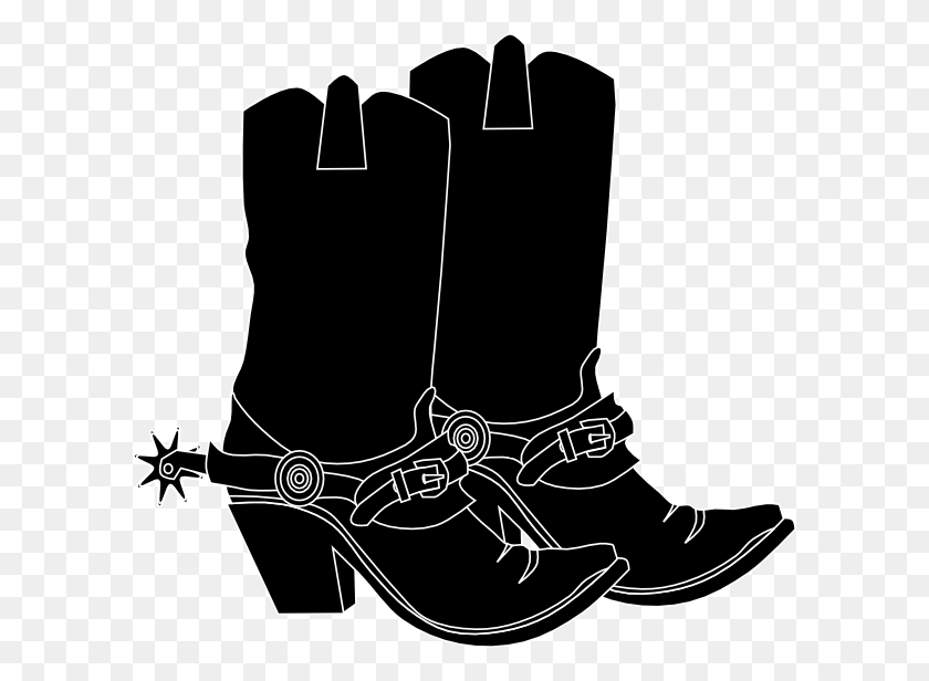 600x556 Clip Transparent Black Western Boots Clipart Black Cowboy Boots Clipart, Clothing, Apparel, Footwear HD PNG Download