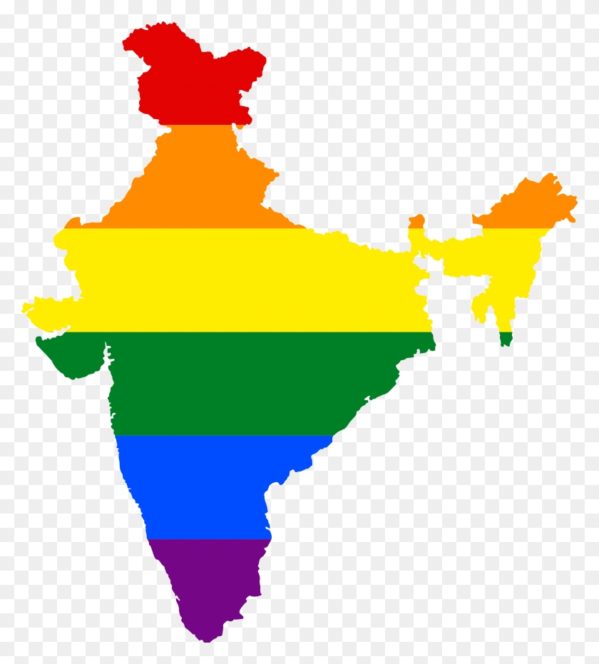 2000x2234 Clip Transparent Library File Lgbt Flag Map Of India Lgbt India Map, Nature, Outdoors, Graphics HD PNG Download