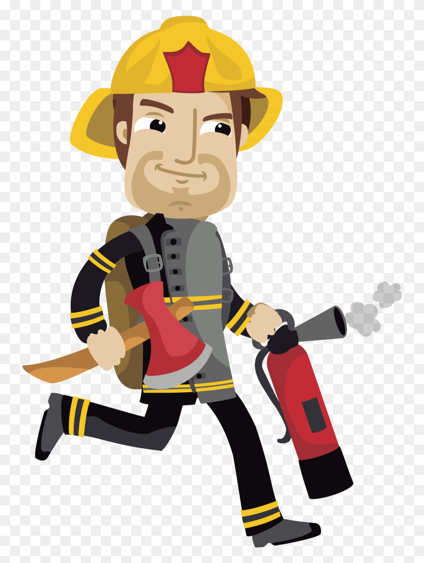 754x1054 Clip Transparent Library Sam Firefighter Cartoon Hand Firefighter Animated, Fireman, Person, Human HD PNG Download