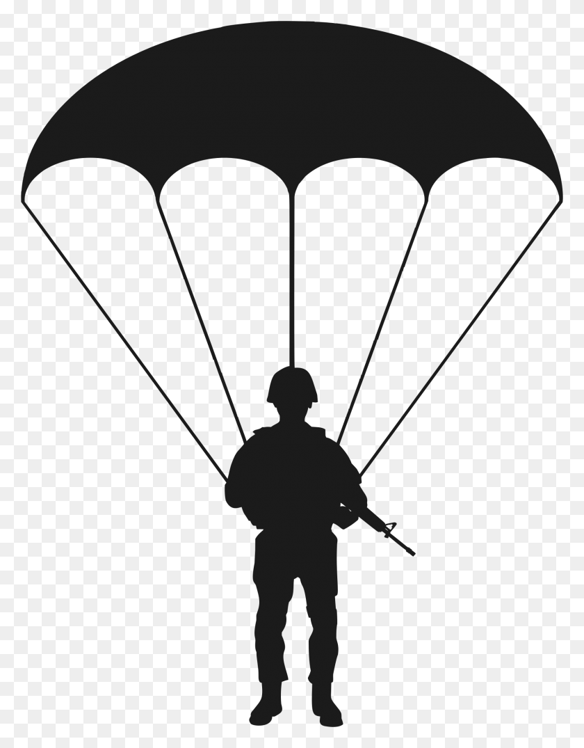 1760x2292 Clip Transparent Parachute Clipart Paratrooper Silhouette, Person, Human, Utility Pole HD PNG Download