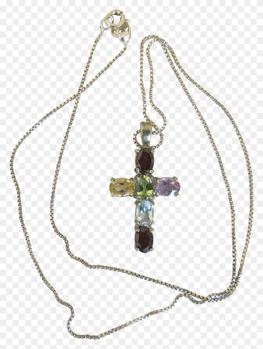 1472x1988 Descargar Png Clip Vintage Arco Iris Plata Cruz Religiosa Colgante, Collar, Joyas, Accesorios Hd Png