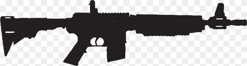 1883x508 Clipart Ar Rifle Clip Art, Firearm, Gun, Machine Gun, Weapon Sticker PNG