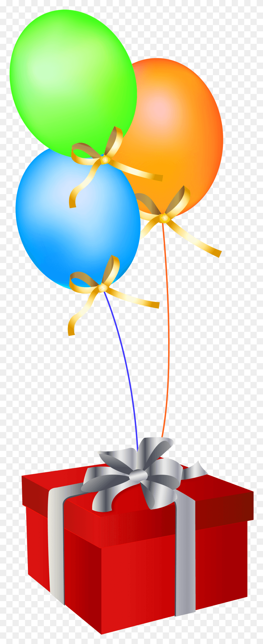 1297x3322 Clipart Balloons Presents Balloons And Gift, Balloon, Ball, Rattle HD PNG Download