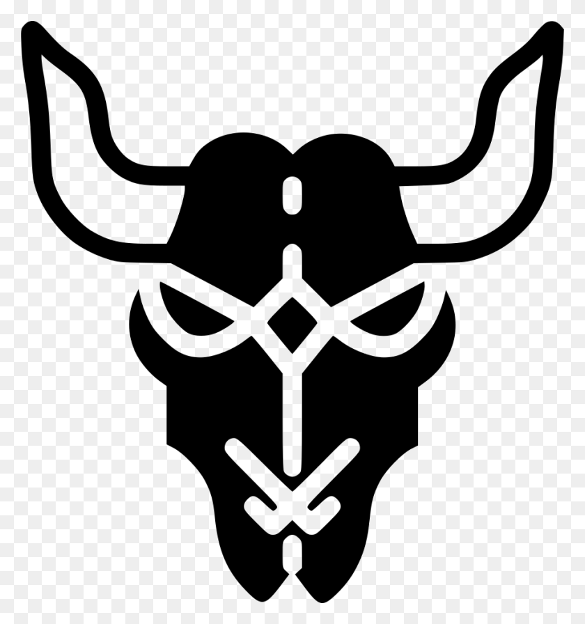 914x980 Clipart Black And White Library Cattle Icon Cattle, Stencil, Symbol, Emblem HD PNG Download