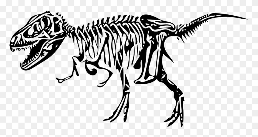 958x476 Clipart Black And White Library Clipart Dino Free On Huesos De Dinosaurios, Dinosaur, Reptile, Animal HD PNG Download