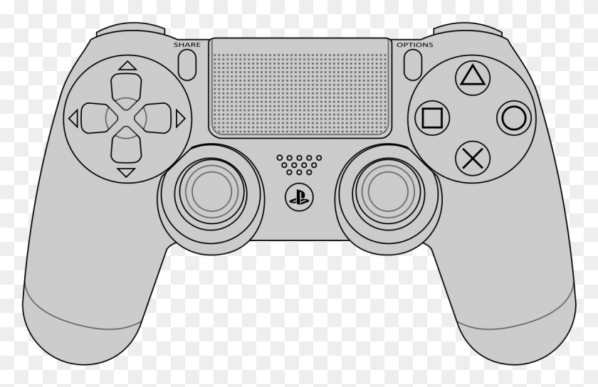 1175x730 Clipart Black And White Library Ps Vector Images Dualshock Playstation 4 Controller Layout, Electronics, Radio, Remote Control HD PNG Download