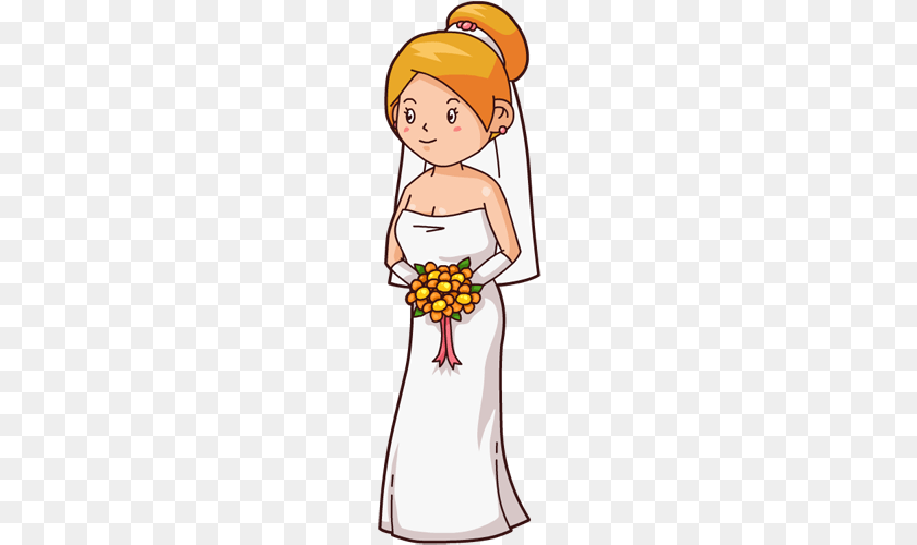 151x500 Black And White Stock Cartoon Bride Cartoon Adult, Wedding, Person, Female Clipart PNG