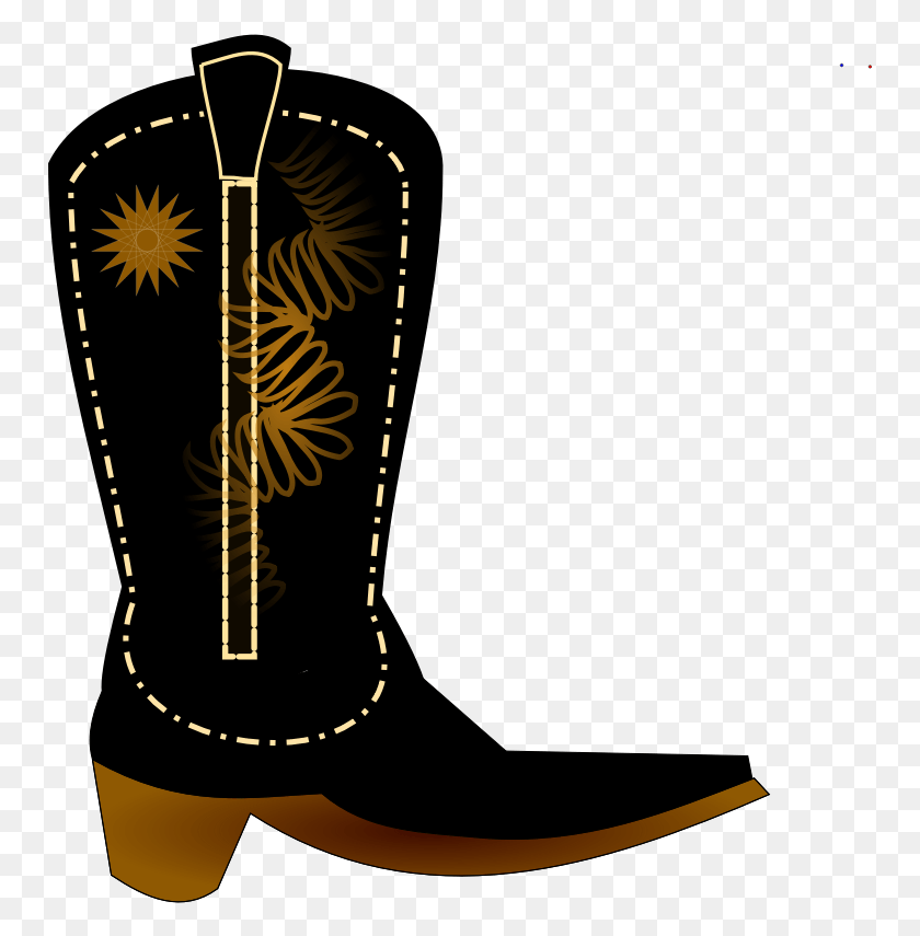 754x795 Clipart Black Santiag Cowboy Boots Clip Arts, Clothing, Apparel, Footwear HD PNG Download