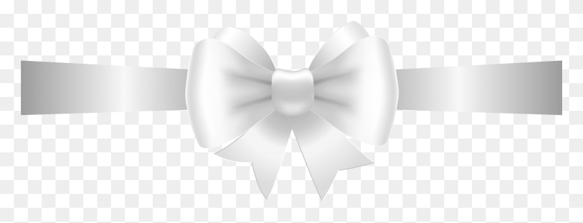 8001x2696 Clipart Bow Black And White White Ribbon Bow, Tie, Accessories, Accessory HD PNG Download