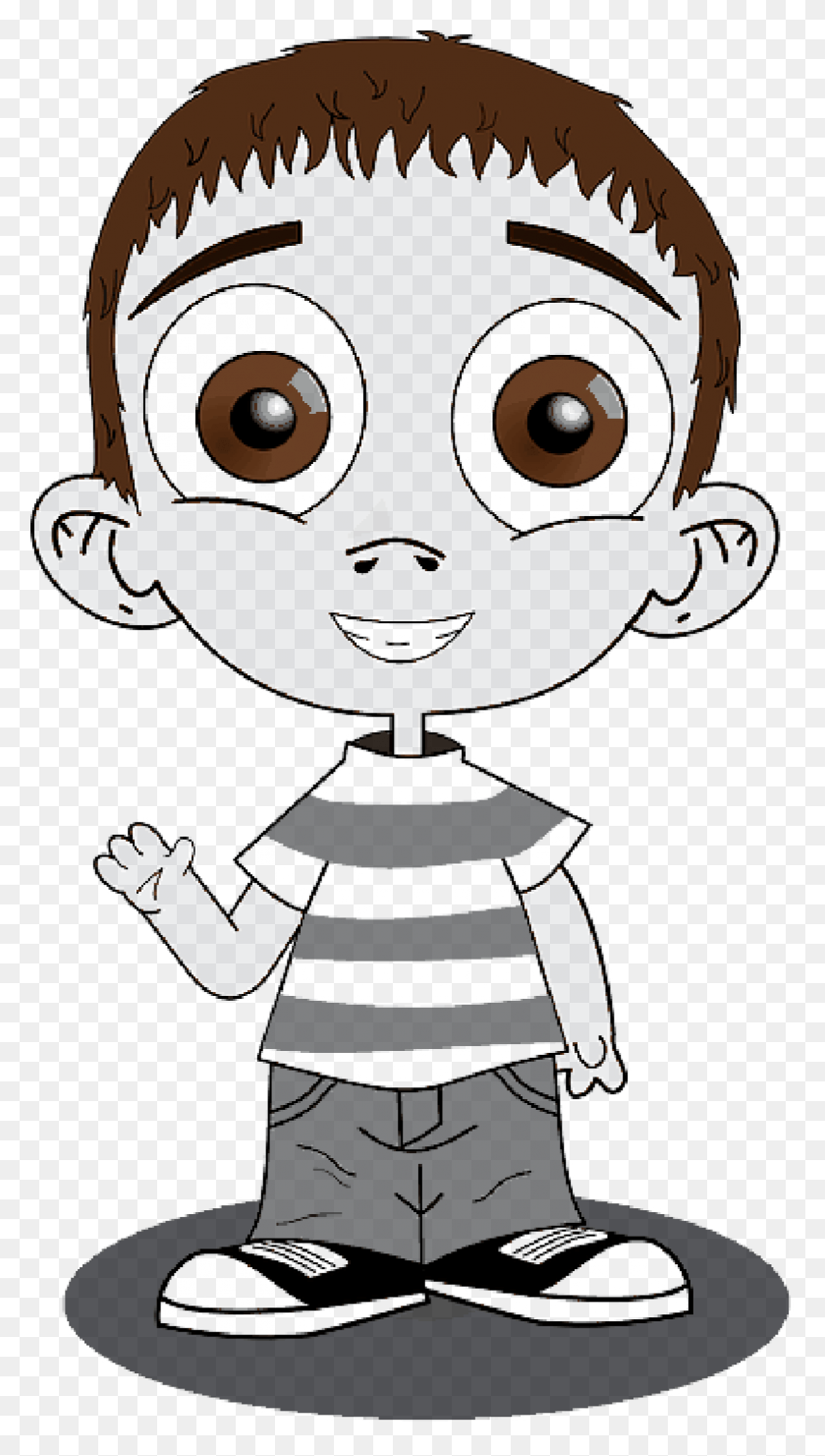 794x1447 Clipart Boy With Big Eyes Big Eyes Boy Clipart, Stencil, Face, Performer HD PNG Download