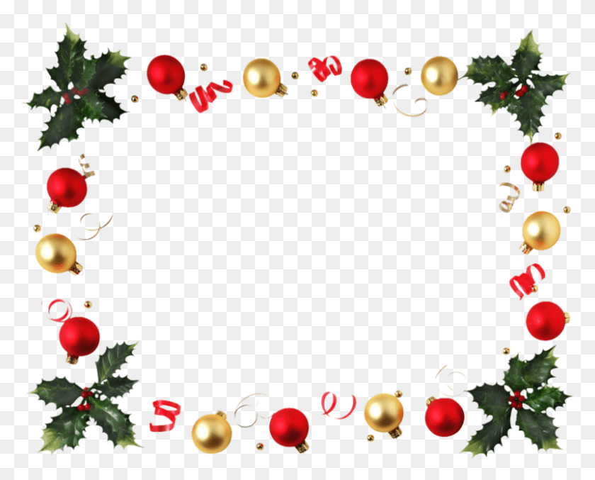 800x633 Descargar Png Clipart Cadre Noel Marco De Decoración De Navidad, Gráficos, Diseño Floral Hd Png