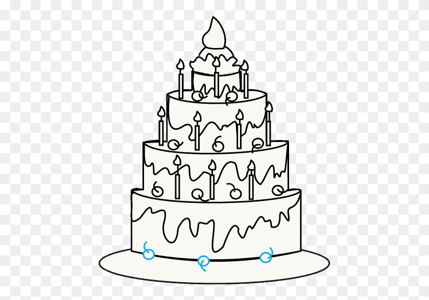 455x527 Clipart Cake Slice Cake Drawing, Dessert, Food, Wedding Cake HD PNG Download