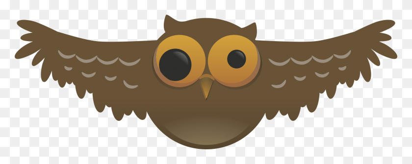 2400x847 Clipart Cartoon Owl Owl Flying Cartoon, Animal, Bird, Mask HD PNG Download