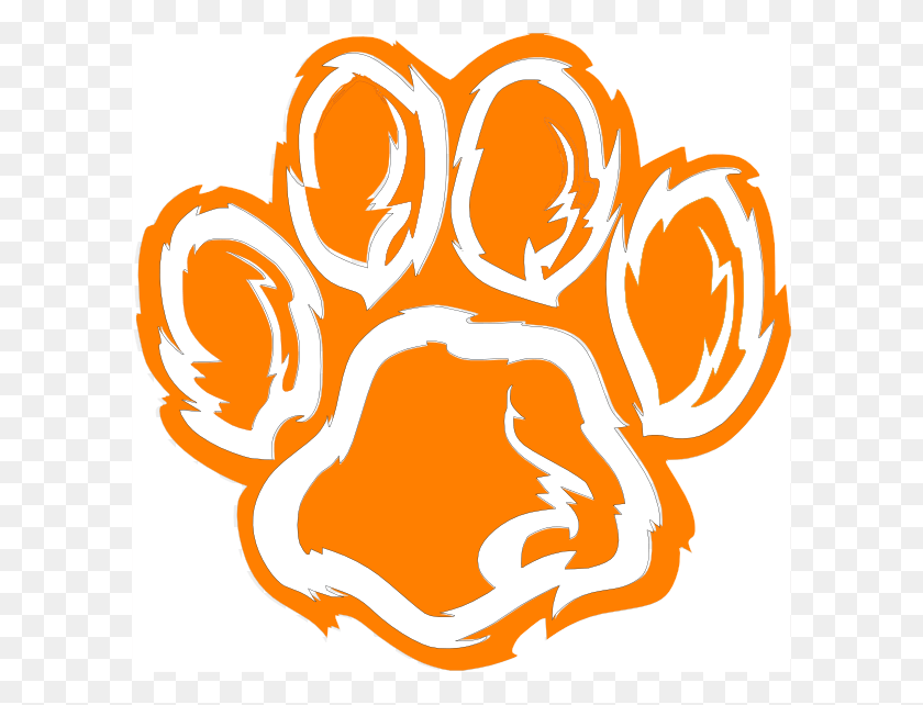 600x582 Clipart Clemson Tiger Paw Mt Si Wildcats Logo, Symbol, Trademark, Cupid HD PNG Download