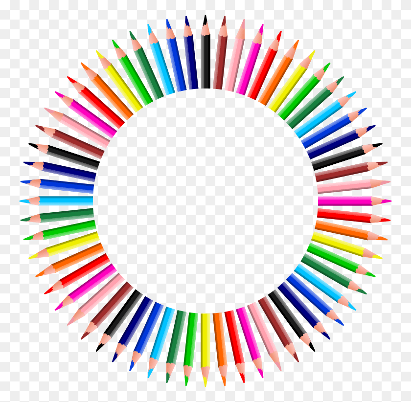 762x762 Clipart Colorful Pencils Frame 4 Happy Pencil Clip Colorful Pencil Image, Crayon, Brush, Tool HD PNG Download