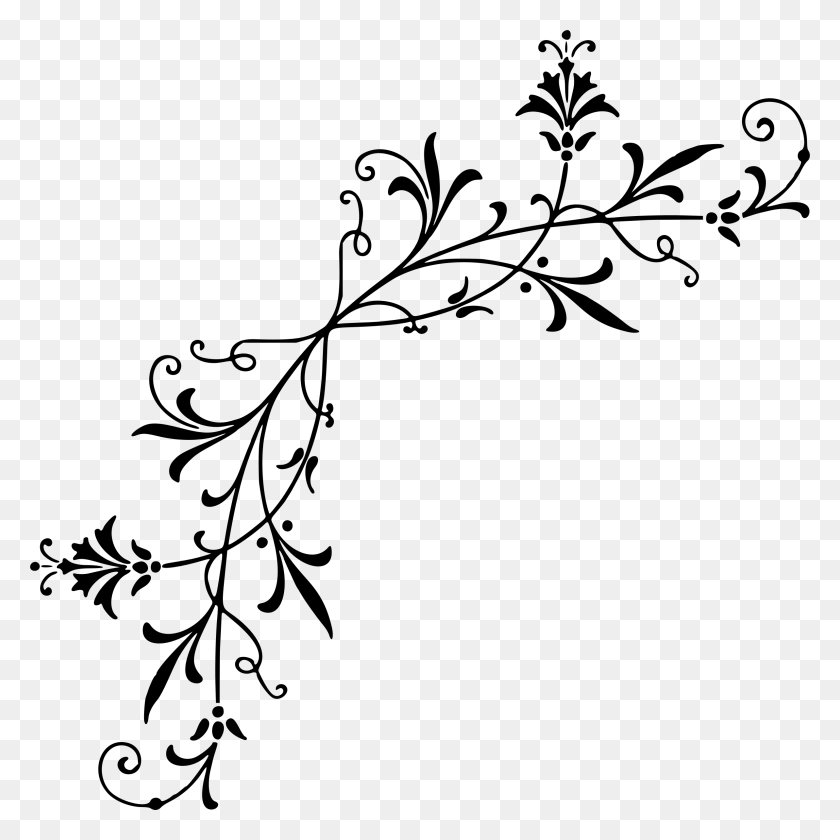 2386x2386 Clipart Corner Decoration 6 Fancy Line Clipart Vector Black Decoration Drawings, Gray, World Of Warcraft HD PNG Download