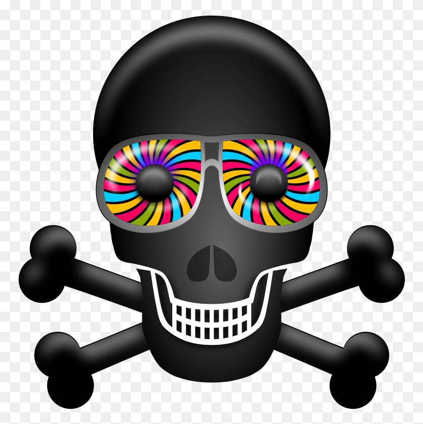 768x783 Clipart Crossbones Free Skull Psychedelic Skull, Pirate, Symbol, Performer HD PNG Download