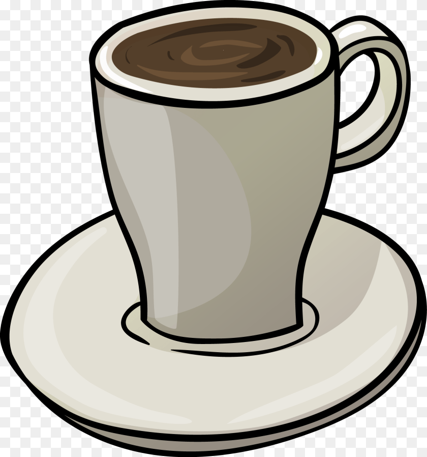 Clipart Cup Tea Biscuit Coffee Cup Cartoon, Saucer, Beverage, Coffee Cup Transparent PNG