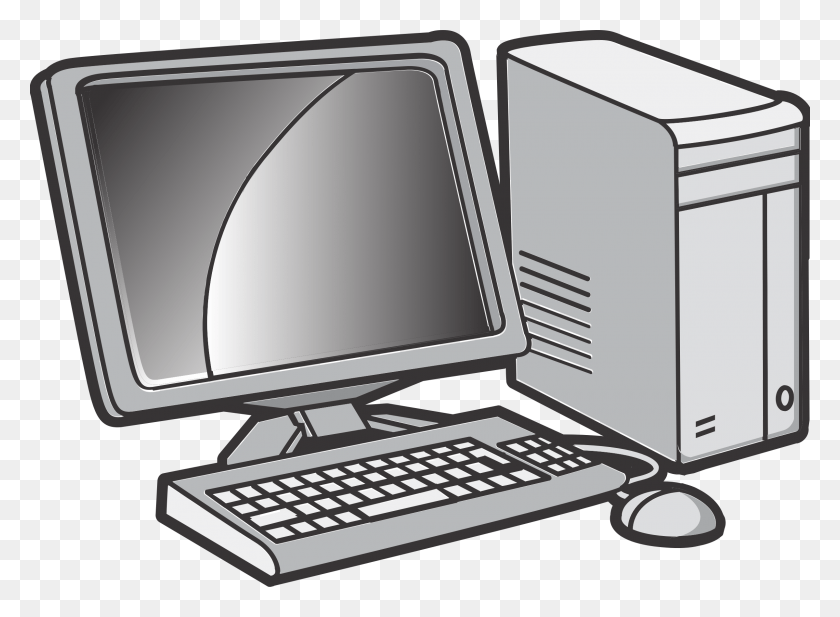 2400x1715 Clipart Desktop Computer Animation Desktop Computer, Pc, Electronics, Chair HD PNG Download