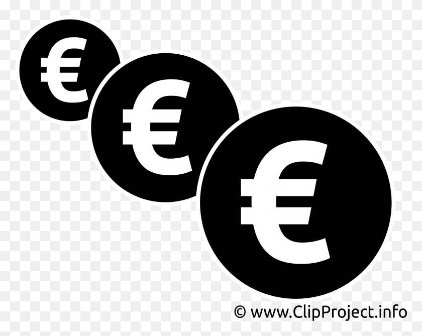 2737x2139 Descargar Png Clipart Euros Gratuit Geld Euro Schwarz Wei, Texto, Número, Símbolo Hd Png
