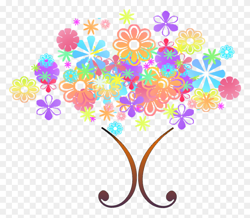 816x703 Clipart Flower Tree Illustration, Graphics, Floral Design HD PNG Download