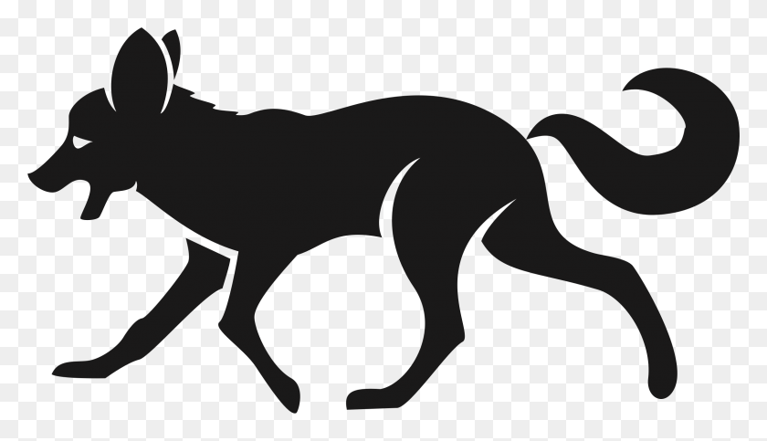 2386x1295 Clipart Fox Silhouette Fox Silhouette Clip Art, Animal, Mammal, Wildlife HD PNG Download