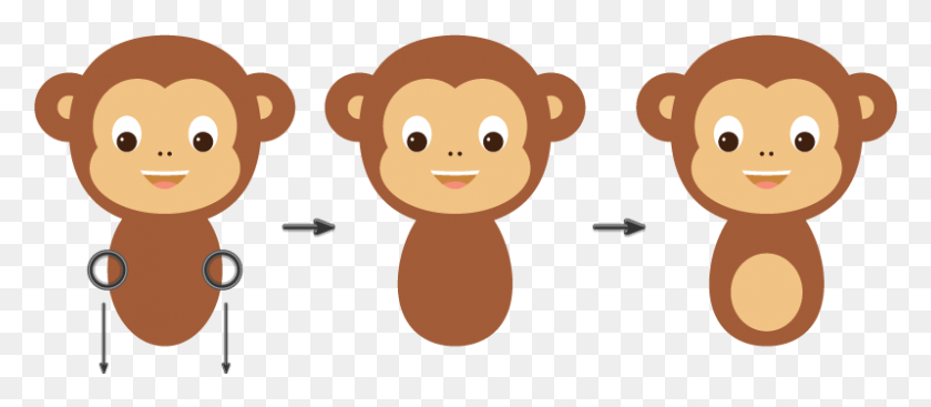 799x315 Clipart Free How To Create A Hanging Illustration In Monkey Cartoon Full Body, Animal, Bear, Wildlife HD PNG Download