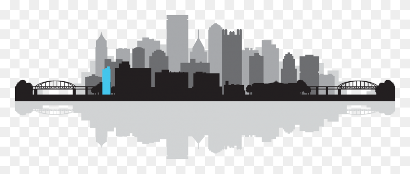 1906x724 Бесплатная Библиотека Клипарт О Наших Цифровых Маркетологах Flying Pittsburgh Skyline Silhouette, Здание, Архитектура, Городской Hd Png Скачать
