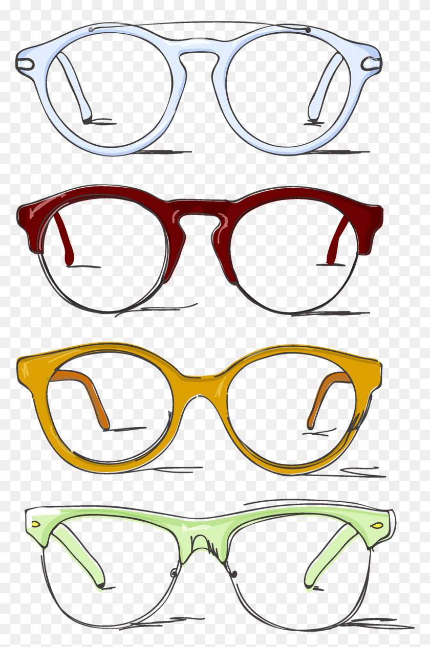 1300x2009 Clipart Free Stock Browline Glasses Drawing Clip Art Glasses Multiple, Accessories, Accessory, Goggles HD PNG Download