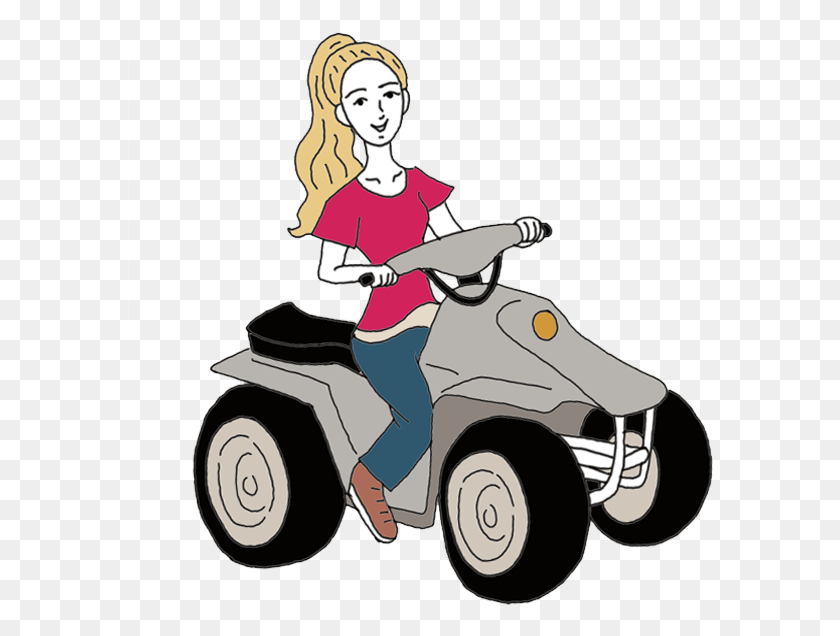 586x576 Clipart Freeuse Clipart Atv 4 Wheeler Cartoon, Person, Human, Vehicle HD PNG Download