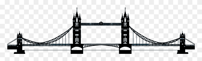1921x484 Clipart Freeuse Library Tower Bridge Silhouette At Tower Bridge Silhouette, Building, Text, Leisure Activities HD PNG Download