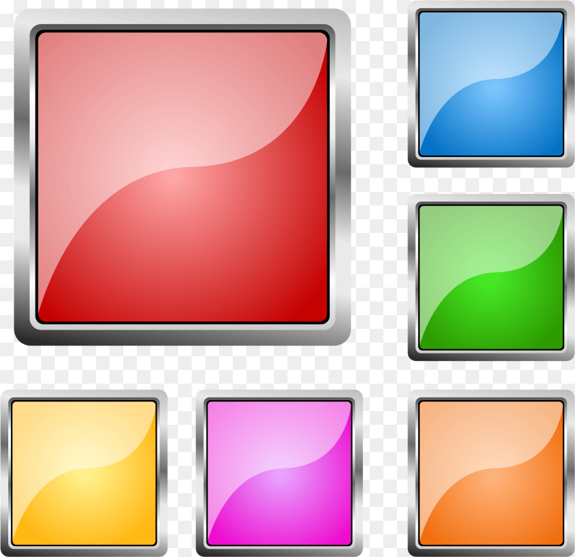 Clipart Glossy Button Square Full Square Buttons, Computer Hardware, Electronics, Hardware, Art PNG