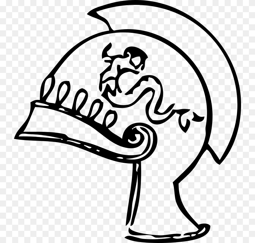 Clipart Greek Helmet Johnny Automatic, Gray PNG