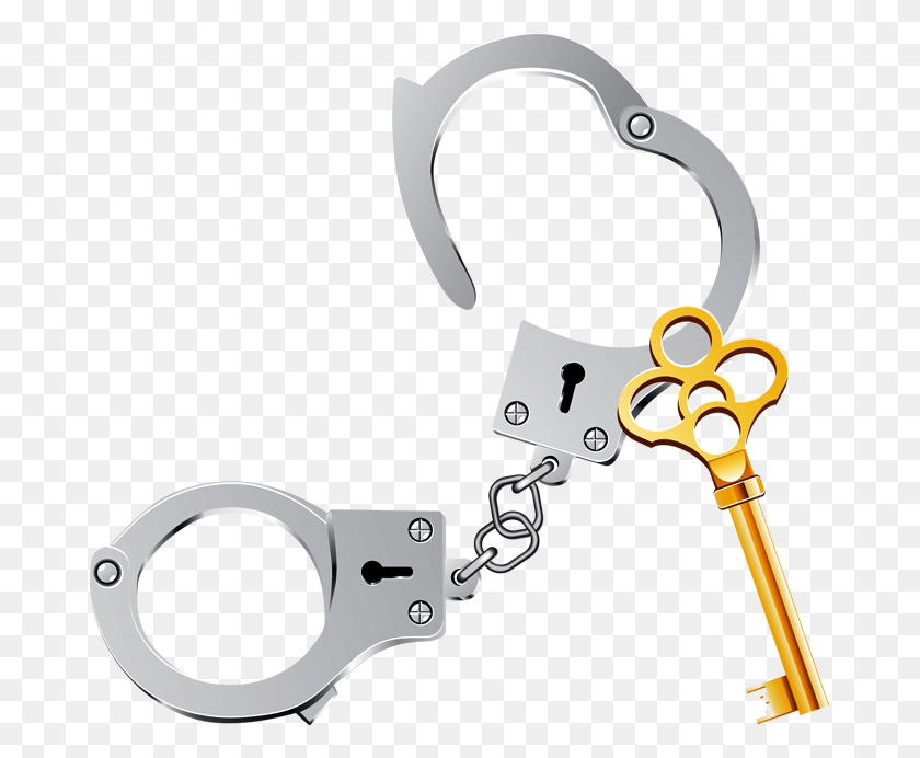 675x632 Clipart Handcuffs Hand Cuffs, Sink Faucet, Weapon, Weaponry HD PNG Download