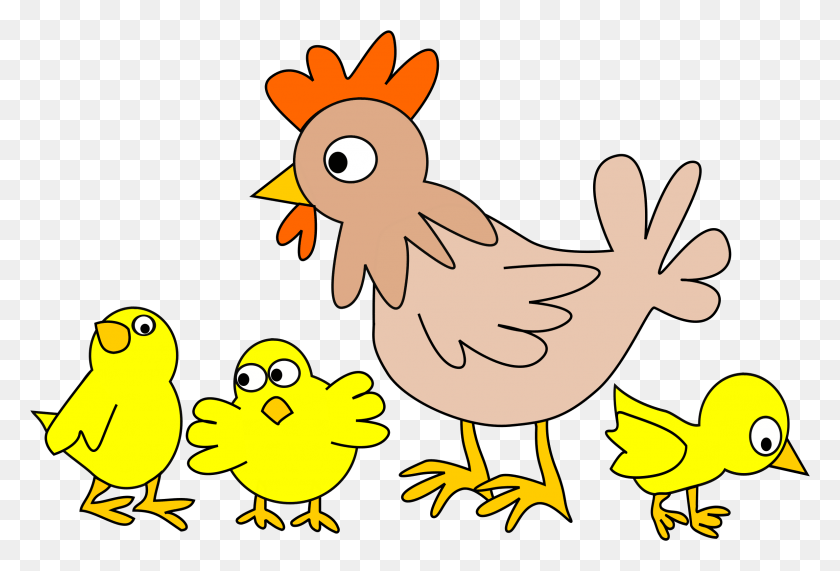 2373x1556 Clipart Hen House 16 Ribbon Hen And Chicks Cartoon, Animal, Bird, Fowl HD PNG Download