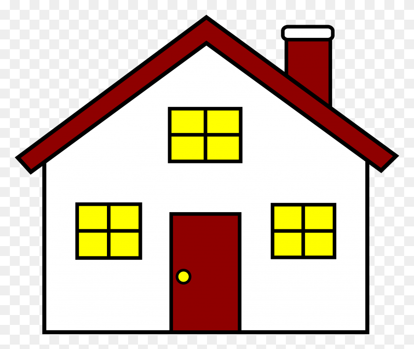 3583x2982 Clipart Home 4 Yellow House Black Silhouette Clipart House Clipart, Housing, Building, First Aid HD PNG Download