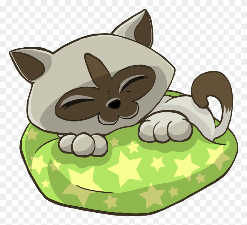 2274x2056 Clipart Kitten Sleeping On Starry Sleeping On A Pillow Clipart, Animal, Mammal, Rabbit HD PNG Download