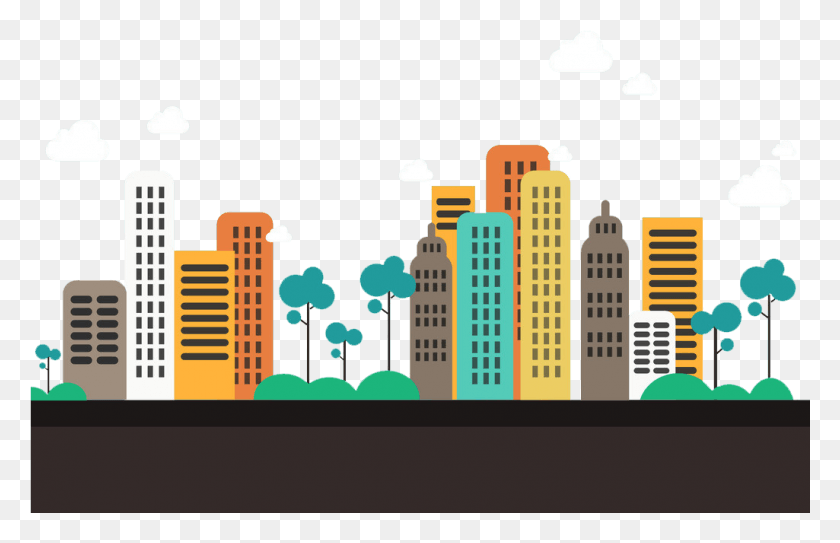 1025x635 Clipart Kuliyapitiya Clip Art Cartoon City City Building Cartoon, Urban, Town, High Rise HD PNG Download